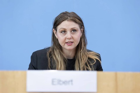 Ariel Elbert, board member of Keshet Germany, recorded during a press conference at the Federal