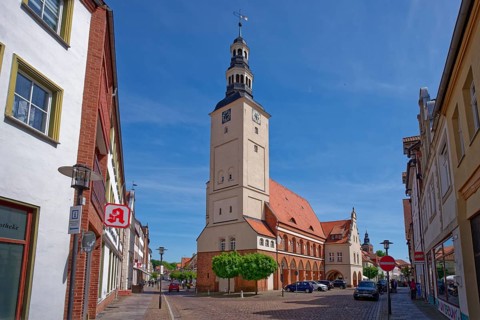 The town hall in the old town centre of Gardelegen. Hanseatic town of Gardelegen, Saxony-Anhalt,