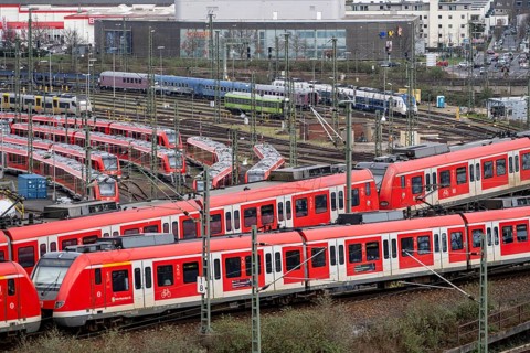 DB Regio stabling facility in Cologne Deutzerfeld, where suburban trains and regional trains wait