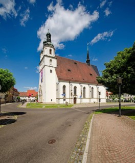 St Laurentius, late Gothic hall church, Protestant town church, Pegau, district of Leipzig, Saxony,