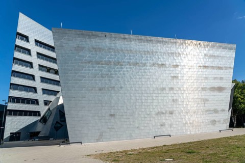 The Leuphana University of Lüneburg, central building, designed by Daniel Libeskind, Lower Saxony,