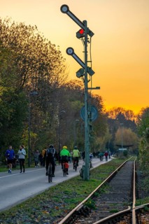 The Nordbahntrasse, a cycle path, footpath, on a former 22 KM long railway line, along the