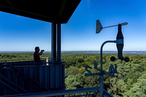 Fire watch tower on the Rennberg, near Flaesheim, Haltern am See, in the Haard forest area, one of