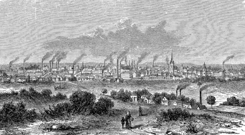 The town of Solingen in North Rhine-Westphalia, Germany, in 1880, Historical, digital reproduction