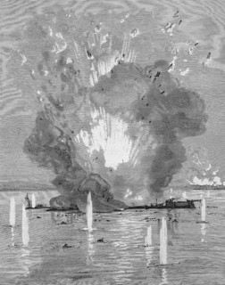 Armoured corvette Lutfi Dschelil, Explosion and sinking of the Turkish screen, a small and slow