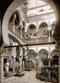 Museum Entrance Hall, Algiers, Algeria, ca 1890, Historical, digitally restored reproduction from a