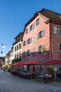 Gasthaus zum Löwen, Fauststube, façade, where the famous Dr Faust once spent the night, Staufen im