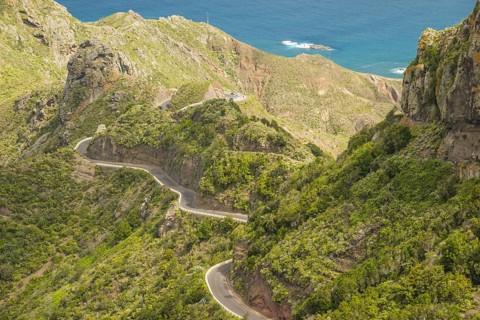 Mountain road, Valley of Taganana, Barranco de la Iglesia, Anaga Mountains, Las Montanas de Anaga,