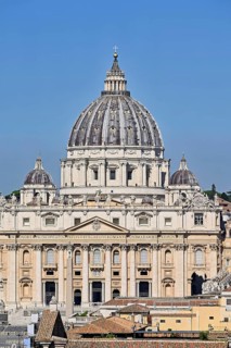 View from Castel Sant'Angelo to the Cathedral, St Peter's, St Peter's Basilica, Vatican Square,