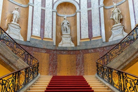 Bode Museum, staircase to the exhibition rooms, Berlin, Germany, Europe