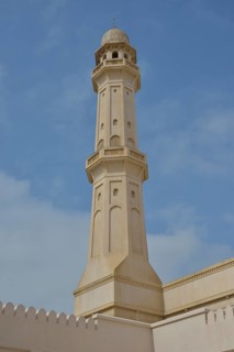 Minaret of the Sultan Qaboos Grand Mosque, classical Medina architecture, Salalah, Orient, Oman,