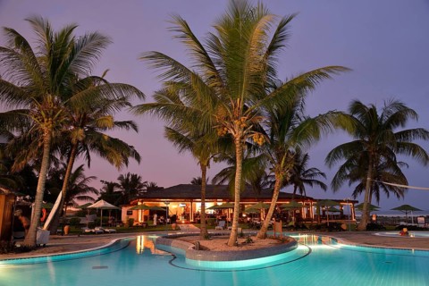 Swimming pool of the Hilton Hotel, Salalah, Dhofar Region, Orient, Oman, Asia