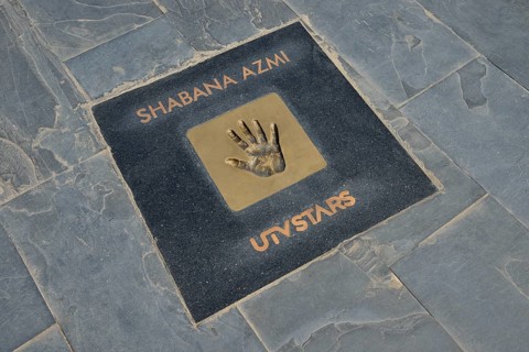 Handprint of Bollywood actress Shabana Azmi at the Walk of the Stars, Land's End, Mumbai,