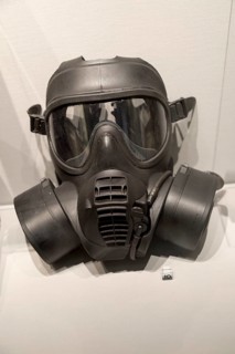 Respirator used by armed forces, REME museum, MOD Lyneham, Wiltshire, England, UK