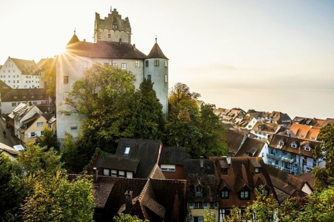 Meersburg Castle, Old Castle, Sunrise, Meersburg, Lake Constance, Baden-Württemberg, Germany,