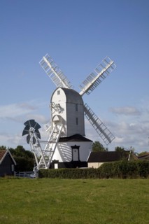 Saxtead post mill windmill, Suffolk, England, United Kingdom, Europe