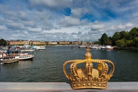 The crown of Sweden on a bridge, capital, travel, centre, tourism, city centre, urban, city, city
