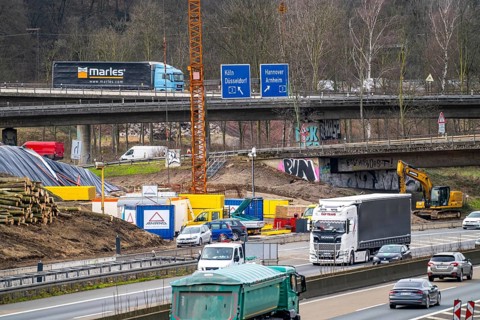 Duisburg-Kaiserberg motorway junction, complete reconstruction and new construction of the A3 and