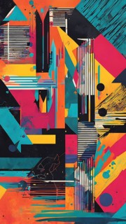 Pop art styled music album illustration featuring abstract crayon patterns and erratic lines in
