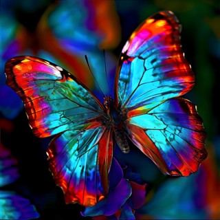 Abstract piece inspired by the iridescent scales of a butterfly highlighting how nature influences