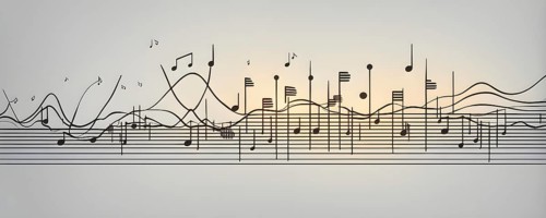 Illustration of abstract audio frequency sound wave lines, AI generated