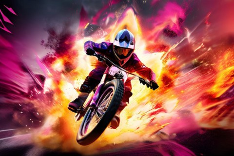 AI generated action packed bmx sports scene
