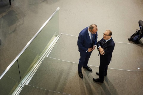 Friedrich Merz, CDU and Alexander Dobrindt, CSU, meeting in the German Bundestag, Berlin, 13