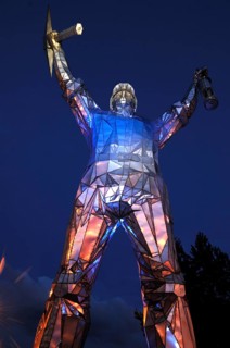 Statue The Brownhills Minor 12 m high, artist John McKenna, Chester Road, Brownhills,