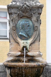 Fountain, donated in 1907 by Prince Regent Luitopold of Bavaria, Betzenstein, Upper Franconia,
