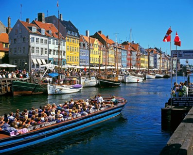 Denmark, Copenhagen, Nyhavn Canal, Panorama, Excursion boats, Hamburg, Hamburg, Federal Republic of