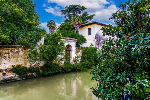 By the river Lemene, medieval old town, Portogruaro, Veneto, Friuli, Italy, Portogruaro, Veneto,