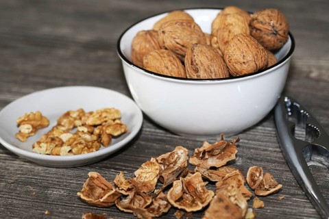 Close-up of walnuts on the table