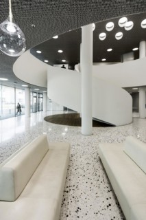 Spiral staircase, Roche Towers, Architects Herzog and de Meuron, Basel, Canton of Basel-Stadt,