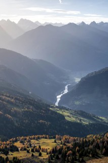 View from the Venet to the Oberinntal in the morning light, Ötztal Alps, Tyrol, Austria, Europe