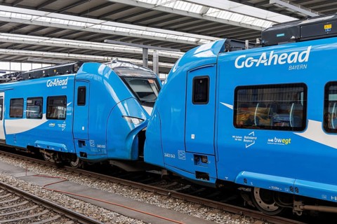Siemens Mireo regional train from GoAhead at Munich Central Station, Germany, Europe