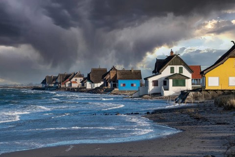 House, storm, flood, Baltic Sea, Graswarder, Heiligenhafen, Schleswig-Holstein