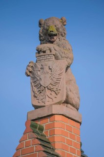 Berlin Bear statue, Alter Schlachthof development area, Landsberger Allee, Prenzlauer Berg, Pankow,