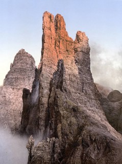 Rose garden group in the Dolomites, from the Pelago tower formerly Tyrol, Austria-Hungary, today