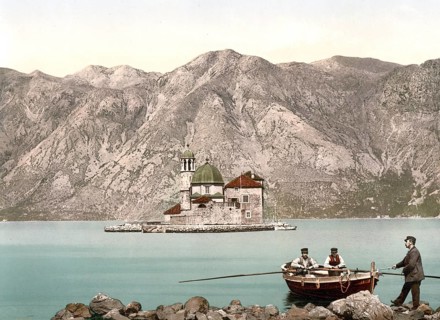 Perasto, now Perast, Rock of the Madonna, Dalmatia, Croatia, Austro-Hungary, digitally restored