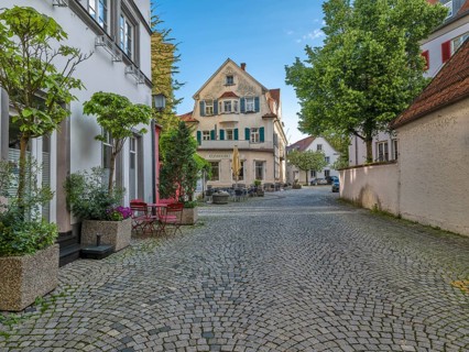 Houses in the old town centre of the island of Lindau on Lake Constance, Bavaria, Germany, Europe