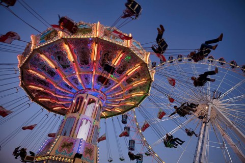 Ferris wheel, Europa Rad, chain carousel, Cannstatter Wellenflug, rides, movement, movement effect,