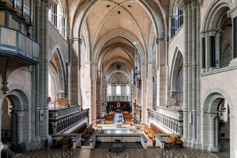 Interior view, Trier Cathedral, UNESCO World Heritage Site, Trier, Rhineland-Palatinate, Germany,