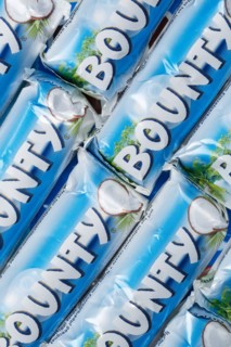 Bounty chocolate bar from Mars Inc. as background