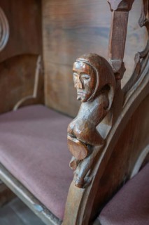 Figure on the back of the choir stalls, around 1490, St Mary's Church, Kalbensteinberg, Middle