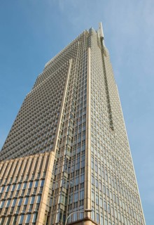 Low-angle view of Vietcombank Tower, Saigon, Ho Chi Minh City, Vietnam, Asia