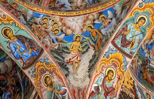 Rila Monastery frescoes, Bulgaria, Europe