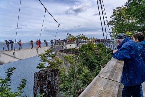 The Königsstuhl Skywalk on the chalk cliffs of Rügen, viewing platform on the famous Königsstuhl
