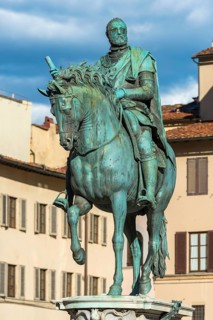 Statue of Cosimo de Medici, monument, sculpture, horseman, history, Piazza della Signoria,