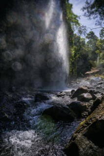 Tiu Kelep waterfall in backlight, nature, landscape, flowing, river, fresh, clear, clean,