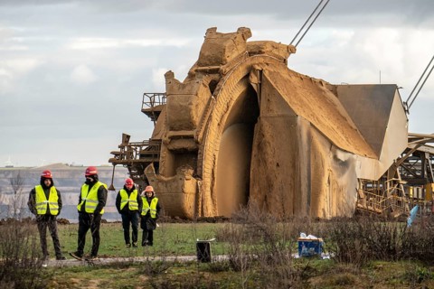 Start of the eviction of the hamlet Lützerath at the lignite mine Garzweiler 2, preparation for the